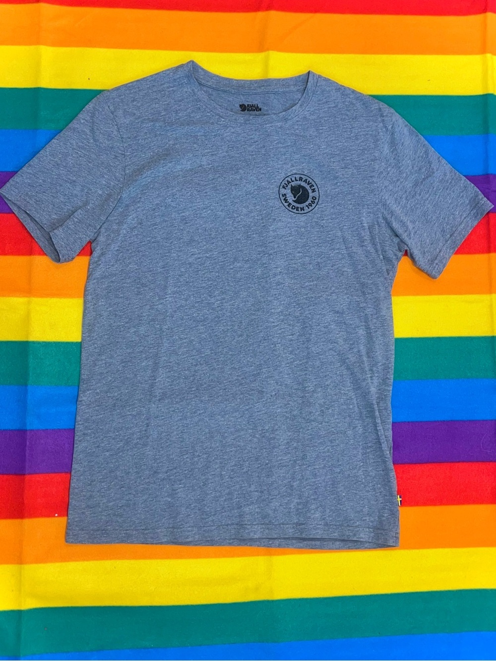 Fjallraven Heather Grey 1960s Logo Crew Neck T-Shirt, Men’s Medium